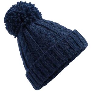 Beechfield Men's Cable Knit Melange Beanie in Navy Navy One Size Beechfield Men's Cable Knit Melange Beanie in Navy Navy One Size