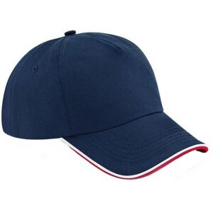 Beechfield Men's Authentic 5 Panel Piped Peak Cap in Dark Navy Dark Navy One Size Beechfield Men's Authentic 5 Panel Piped Peak Cap in Dark Navy Dark Navy One Size