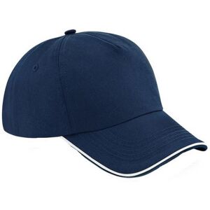 Beechfield Men's Authentic 5 Panel Piped Peak Cap in Mid Navy Mid Navy One Size Beechfield Men's Authentic 5 Panel Piped Peak Cap in Mid Navy Mid Navy One Size
