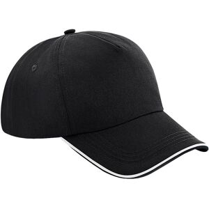 Beechfield Men's Authentic 5-Panel Cap in Black Black One Size Beechfield Men's Authentic 5-Panel Cap in Black Black One Size