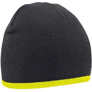 Beechfield Men's Two Tone Pull-On Beanie in Black Black One Size Beechfield Men's Two Tone Pull-On Beanie in Black Black One Size
