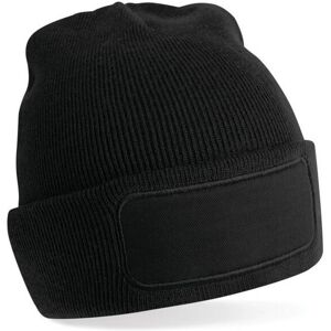 Beechfield Men's Original Patch Beanie in Black Black One Size Beechfield Men's Original Patch Beanie in Black Black One Size