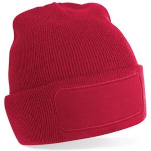 Beechfield Men's Original Patch Beanie in Red Red One Size Beechfield Men's Original Patch Beanie in Red Red One Size