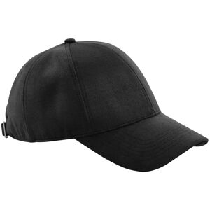 Beechfield Men's Faux Suede 6 Panel Cap in Black Black One Size Beechfield Men's Faux Suede 6 Panel Cap in Black Black One Size