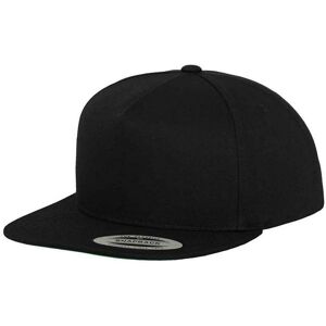 Flexfit Men's Classic 5 Panel Snapback Cap in Black Black One Size Flexfit Men's Classic 5 Panel Snapback Cap in Black Black One Size