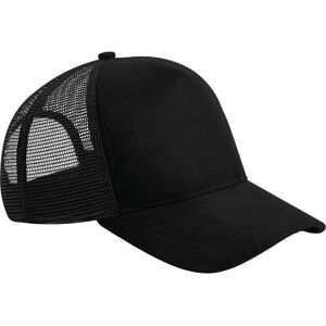 Beechfield Men's Faux Suede Snapback Trucker Cap in Black Black One Size Beechfield Men's Faux Suede Snapback Trucker Cap in Black Black One Size