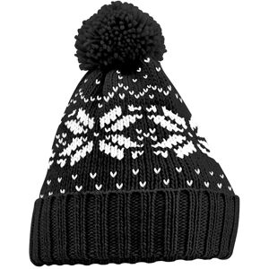 Beechfield Fair Isle Snowstar Beanie in True Black True Black One Size Beechfield Fair Isle Snowstar Beanie in True Black True Black One Size