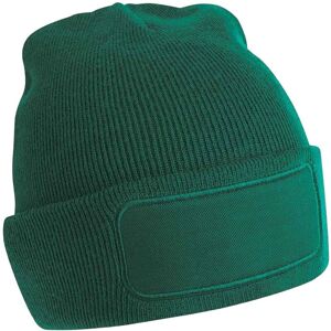 Beechfield Men's Patch Beanie in Bottle Green Bottle Green One Size Beechfield Men's Patch Beanie in Bottle Green Bottle Green One Size
