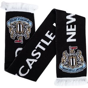Newcastle United FC Men's Crest Scarf in Black Black One Size Newcastle United FC Men's Crest Scarf in Black Black One Size