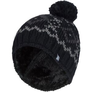 Heat Holders Men's Fleece Lined Thermal Winter Warm Beanie Bobble Hat with Pom Pom in Black Black One Size Heat Holders Men's Fleece Lined Thermal Winter Warm Beanie Bobble Hat with Pom Pom in Black Black One Size