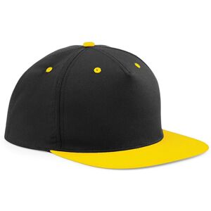 Beechfield Men's 5 Panel Contrast Snapback Cap in Black Black One Size Beechfield Men's 5 Panel Contrast Snapback Cap in Black Black One Size