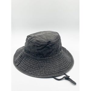 SVNX Grey Distressed Denim Safari Bucket Hat with Toggle Adjuster in Dark Grey Dark Grey One Size SVNX Grey Distressed Denim Safari Bucket Hat with Toggle Adjuster in Dark Grey Dark Grey One Size
