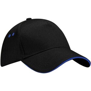 Beechfield Men's Ultimate 5 Panel Contrast Baseball Cap With Sandwich Peak Headwear in Jet Black Jet Black One Size Beechfield Men's Ultimate 5 Panel Contrast Baseball Cap With Sandwich Peak Headwear in Jet Black Jet Black One Size
