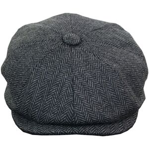 Infinity Leather Men's Peaky Blinders Tweed Gatsby Hat in Charcoal Size: Large Charcoal L Infinity Leather Men's Peaky Blinders Tweed Gatsby Hat in Charcoal Size: Large Charcoal L