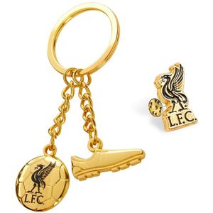 Liverpool FC Men's Gold Keyring & Badge Set Gold One Size Liverpool FC Men's Gold Keyring & Badge Set Gold One Size
