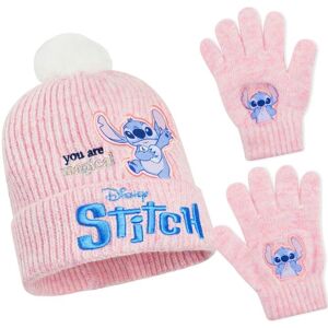 Disney Women's Stitch Beanie & Gloves Set in Pink Pink One Size Disney Women's Stitch Beanie & Gloves Set in Pink Pink One Size