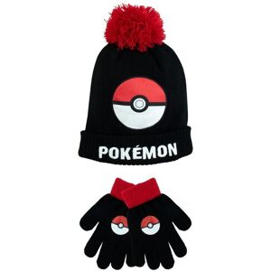 Pokemon Winter Hat & Gloves Set in Black Black One Size Pokemon Winter Hat & Gloves Set in Black Black One Size