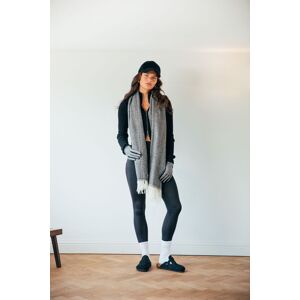 SVNX Women's Herringbone Tassle Scarf In Black & White Black One Size SVNX Women's Herringbone Tassle Scarf In Black & White Black One Size