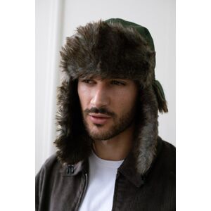 SVNX Men's Tapper Hat with Faux Fur Lining in Khaki Khaki One Size SVNX Men's Tapper Hat with Faux Fur Lining in Khaki Khaki One Size