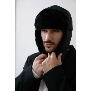 SVNX Men's Black Lined Trapper Hat With Detachable Mouth Cover Black One Size SVNX Men's Black Lined Trapper Hat With Detachable Mouth Cover Black One Size