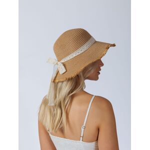 SVNX Women's Lace Ribbon Straw Sun Hat in Beige Beige One Size SVNX Women's Lace Ribbon Straw Sun Hat in Beige Beige One Size