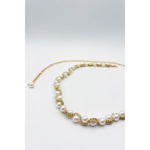 SVNX Women's Pearl Waist Chain Belt in Gold Gold One Size SVNX Women's Pearl Waist Chain Belt in Gold Gold One Size