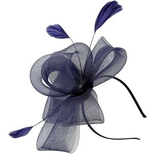 SVNX Women's Flower & Feathers Fascinator Hat with Headband & Clip in Navy Navy One Size SVNX Women's Flower & Feathers Fascinator Hat with Headband & Clip in Navy Navy One Size