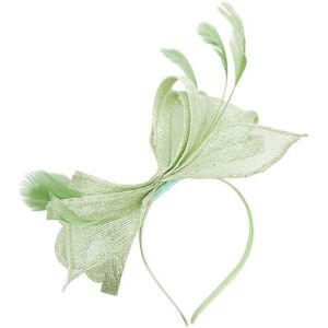 SVNX Women's Bow Shaped Fascinator with Sinamay Curls & Feathers in Light Green Light Green One Size SVNX Women's Bow Shaped Fascinator with Sinamay Curls & Feathers in Light Green Light Green One Size