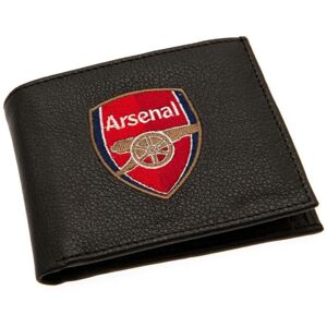 Arsenal FC Men's Embroidered Wallet in Black Black One Size Arsenal FC Men's Embroidered Wallet in Black Black One Size