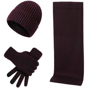 Obasyhig Men's Autumn & Winter Warm Knitted Woolen Hat Scarf Gloves Set in Dark Red Dark Red One Size Obasyhig Men's Autumn & Winter Warm Knitted Woolen Hat Scarf Gloves Set in Dark Red Dark Red One Size
