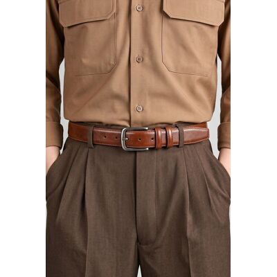 Oswin Hyde Men's Neil Leather Classic Belt in Tan Size: 38 Tan 38 Oswin Hyde Men's Neil Leather Classic Belt in Tan Size: 38 Tan 38