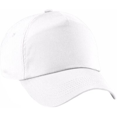 Beechfield White Unisex 5-Panel Baseball Cap - Hat Beechfield White Unisex 5-Panel Baseball Cap - Hat