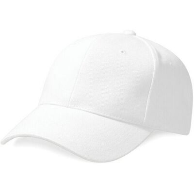 Beechfield Unisex Adult Pro-Style Heavy Brushed Cotton Baseball Cap - White Beechfield Unisex Adult Pro-Style Heavy Brushed Cotton Baseball Cap - White