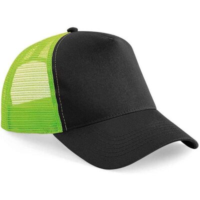 Beechfield Unisex Adult Snapback Trucker Cap Black/Lime Green - Truckers Beechfield Unisex Adult Snapback Trucker Cap Black/Lime Green - Truckers