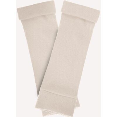 Turtle Doves Women's Cashmere Fingerless Gloves in Cream Cream One Size Turtle Doves Women's Cashmere Fingerless Gloves in Cream Cream One Size