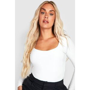 boohoo Plus Double Layer Slinky Scoop Neck Bodysuit