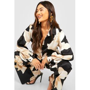 boohoo Large Scale Floral Relaxed Fit Shirt