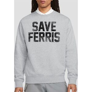 Paramount Home Entertainment Men's Ferris Bueller Save Ferris Crew Sweatshirt, Athletic Heather in Light Grey Size: Medium Light Grey M Paramount Home Entertainment Men's Ferris Bueller Save Ferris Crew Sweatshirt, Athletic Heather in Light Grey Size: Medium Light Grey M