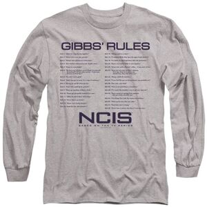 Paramount Home Entertainment Men's Ncis Gibbs Rules Long Sleeve T Shirt-Athletic Heather in Light Grey Size: Large Light Grey L Paramount Home Entertainment Men's Ncis Gibbs Rules Long Sleeve T Shirt-Athletic Heather in Light Grey Size: Large Light Grey L