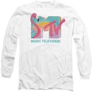 MTV Men's Flamingo Logo Long Sleeve T-Shirt, White Size: 2XL White 2XL MTV Men's Flamingo Logo Long Sleeve T-Shirt, White Size: 2XL White 2XL