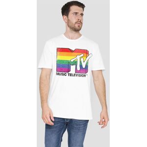 MTV Men's Rainbow Pride Logo T-Shirt, White Size: 3XL White 3XL MTV Men's Rainbow Pride Logo T-Shirt, White Size: 3XL White 3XL