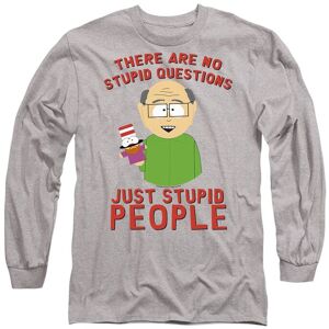 South Park Men's No Stupid Questions Long Sleeve T Shirt-Athletic Heather in Light Grey Size: XL Light Grey XL South Park Men's No Stupid Questions Long Sleeve T Shirt-Athletic Heather in Light Grey Size: XL Light Grey XL