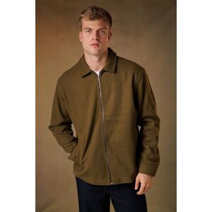 Urban Classics Men's Brushed Zip Through Collared Lightweight Jacket in Light Brown Size: XL Light Brown XL Urban Classics Men's Brushed Zip Through Collared Lightweight Jacket in Light Brown Size: XL Light Brown XL