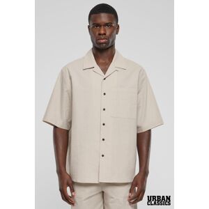 Urban Classics Men's Cotton Seersuker Relaxed Fit Short Sleeve Chest Pocket Button Up Shirt in Beige Size: Large Beige L Urban Classics Men's Cotton Seersuker Relaxed Fit Short Sleeve Chest Pocket Button Up Shirt in Beige Size: Large Beige L