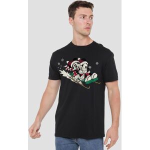Disney Men's Mickey & Minnie Sledding T-Shirt in Black Size: XL Black XL Disney Men's Mickey & Minnie Sledding T-Shirt in Black Size: XL Black XL