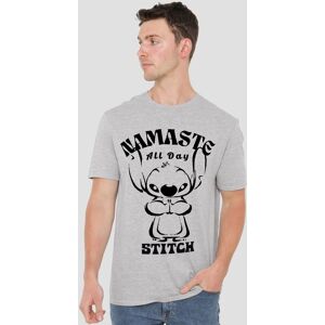 Disney Men's Lilo & Stitch Namaste All Day T-Shirt in Grey Size: Large Grey L Disney Men's Lilo & Stitch Namaste All Day T-Shirt in Grey Size: Large Grey L