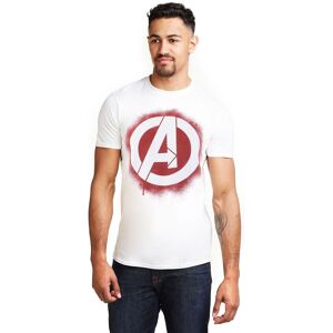 Marvel Men's Stencil Logo Cotton T-shirt in White Size: Large White L Marvel Men's Stencil Logo Cotton T-shirt in White Size: Large White L