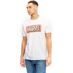 Marvel Men's Retro Logo Cotton T-Shirt White Size: Large White L Marvel Men's Retro Logo Cotton T-Shirt White Size: Large White L