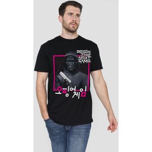 Squid Game Men's FRONT MAN KOREAN LOGO T-Shirt, Black Size: Small Black S Squid Game Men's FRONT MAN KOREAN LOGO T-Shirt, Black Size: Small Black S