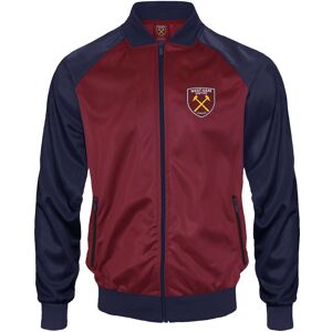 West Ham United FC Men's Adults Retro Track Top Jacket in Red Size: Large Red L West Ham United FC Men's Adults Retro Track Top Jacket in Red Size: Large Red L